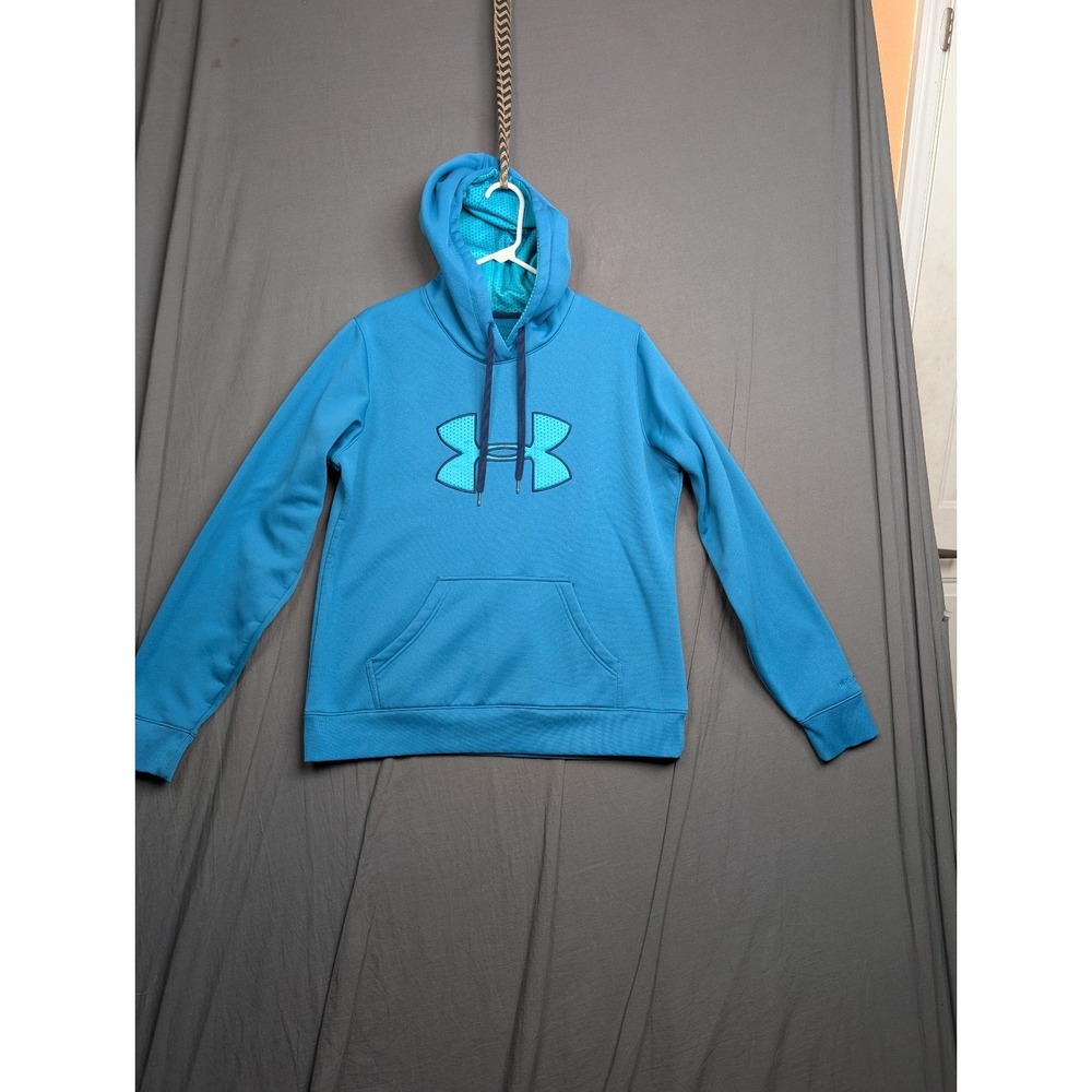 Womens Under Armour Blue Storm‎ Pullover Hoodie Sweatshirt Size Large